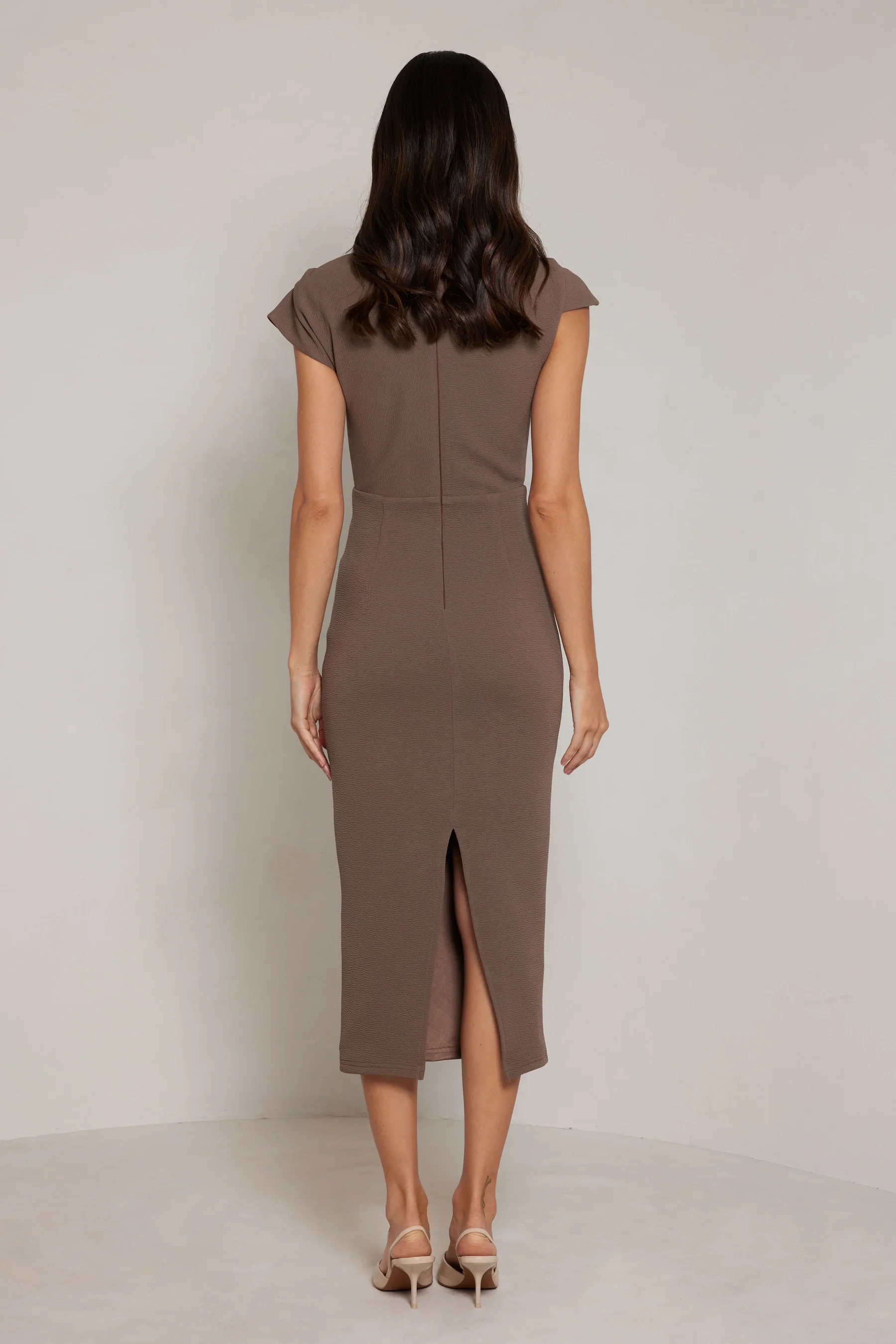Elle Zeitoune Milani Midi Dress - Latte - Image 3