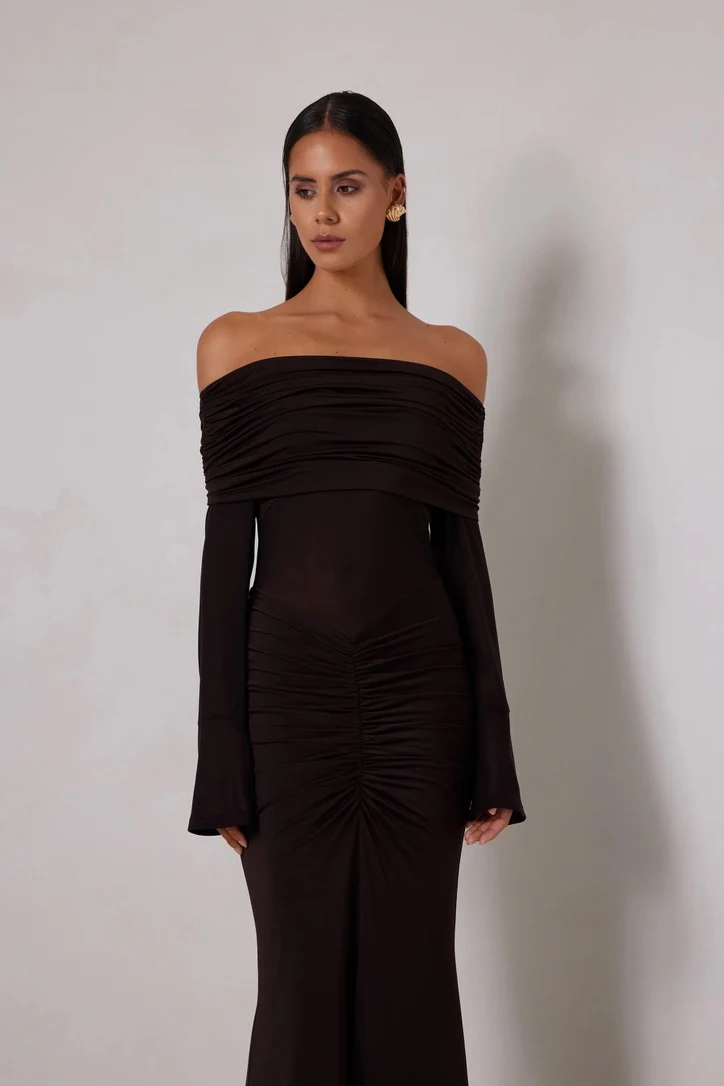 Elle Zeitoune Paige Dress - Espresso - Image 2