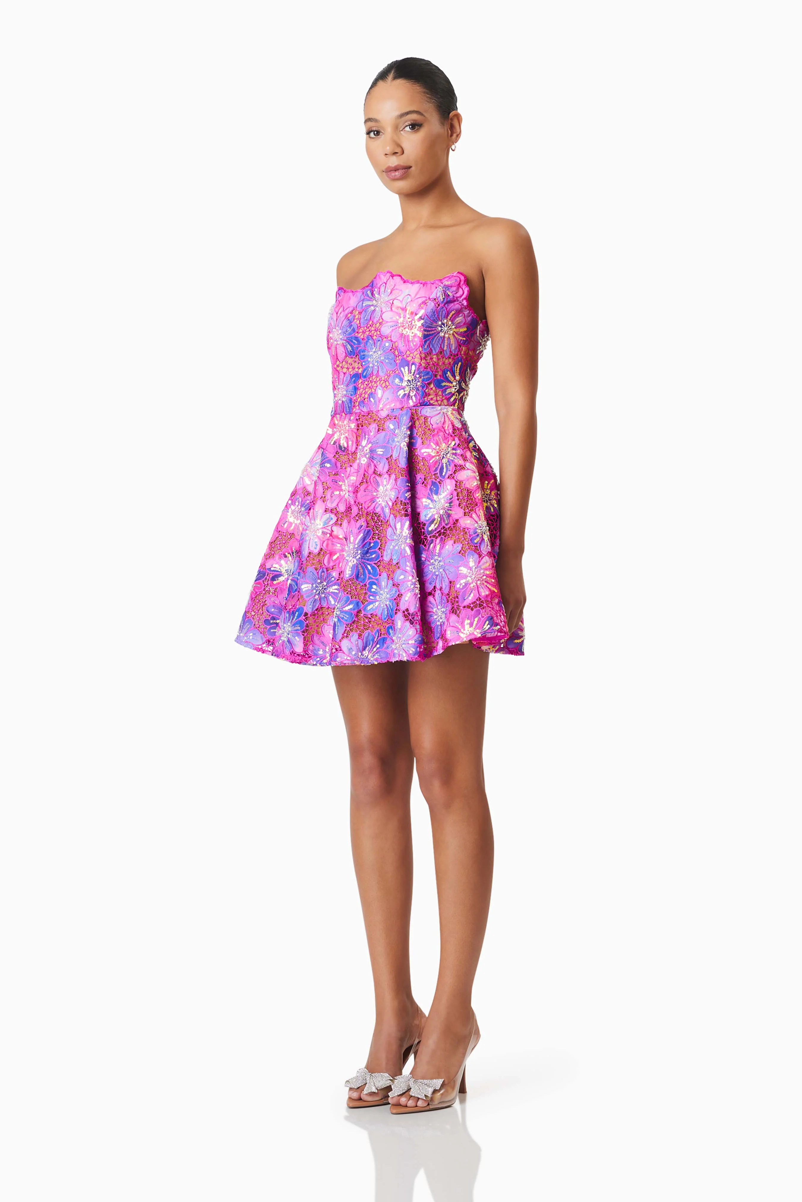 Elliatt Abrielle Fit & Flare Mini Dress - Purple Multi - Image 4