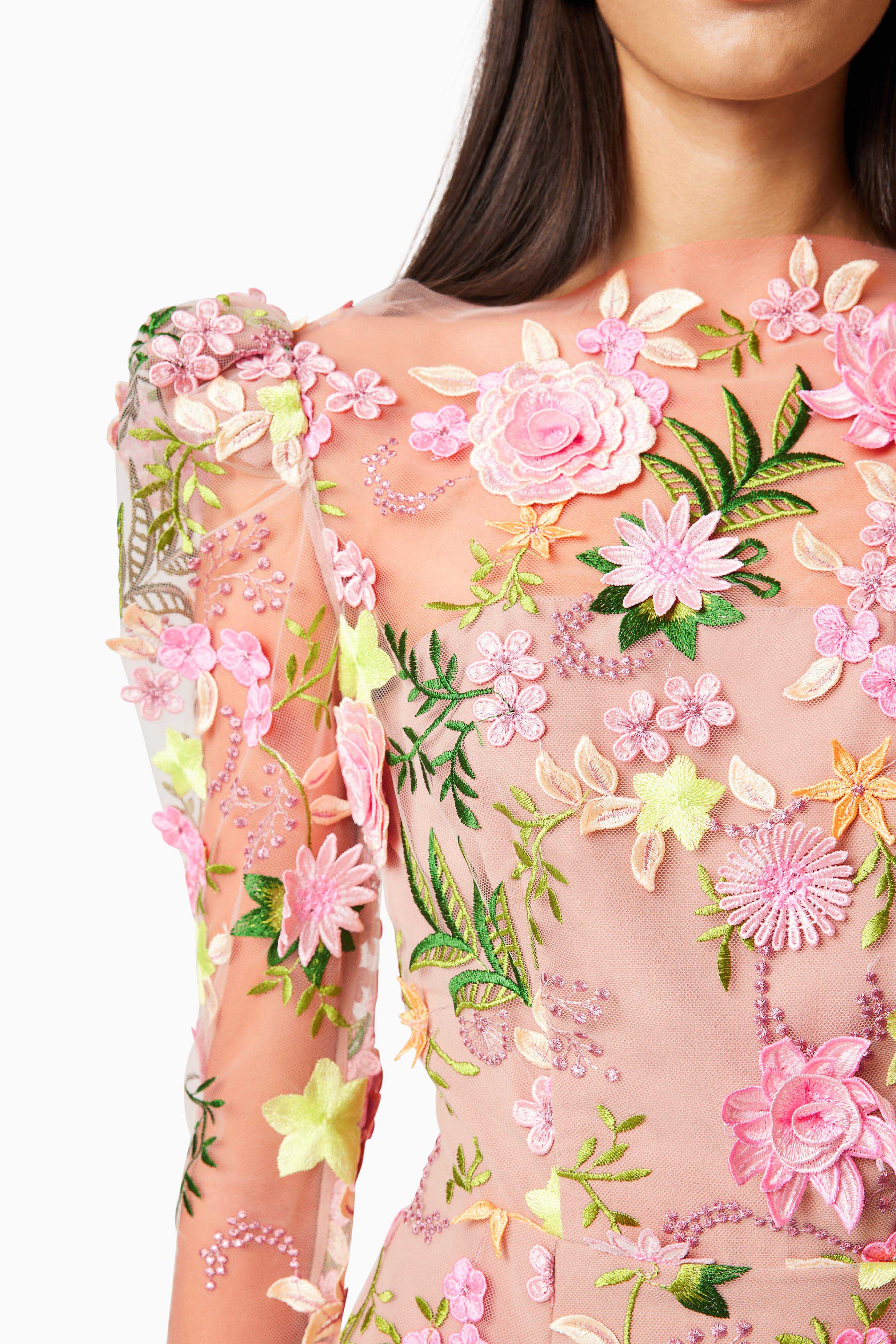 Elliatt Aella Long Sleeve Aline Mini Dress - Pink Multi - Image 4