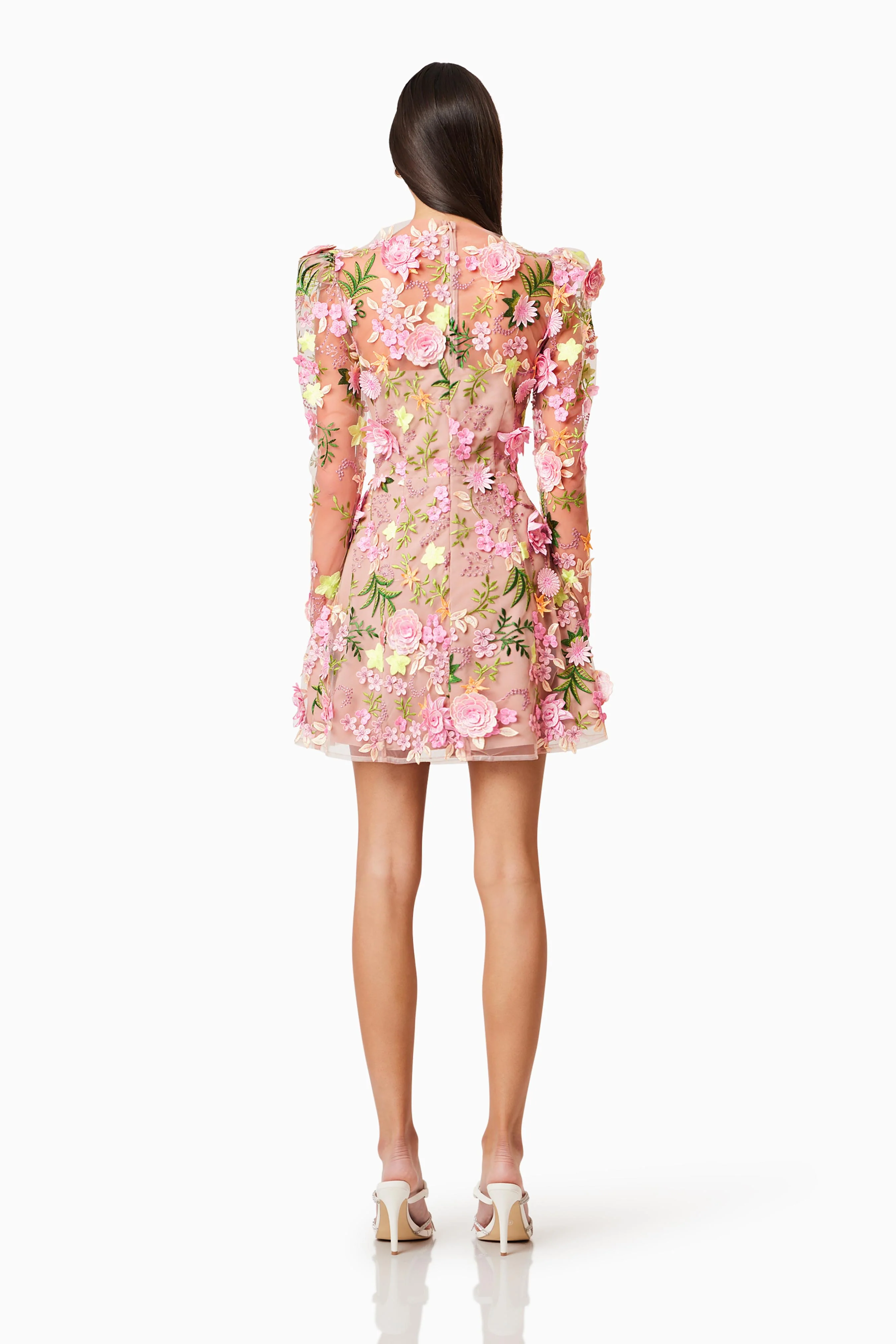 Elliatt Aella Long Sleeve Aline Mini Dress - Pink Multi - Image 5
