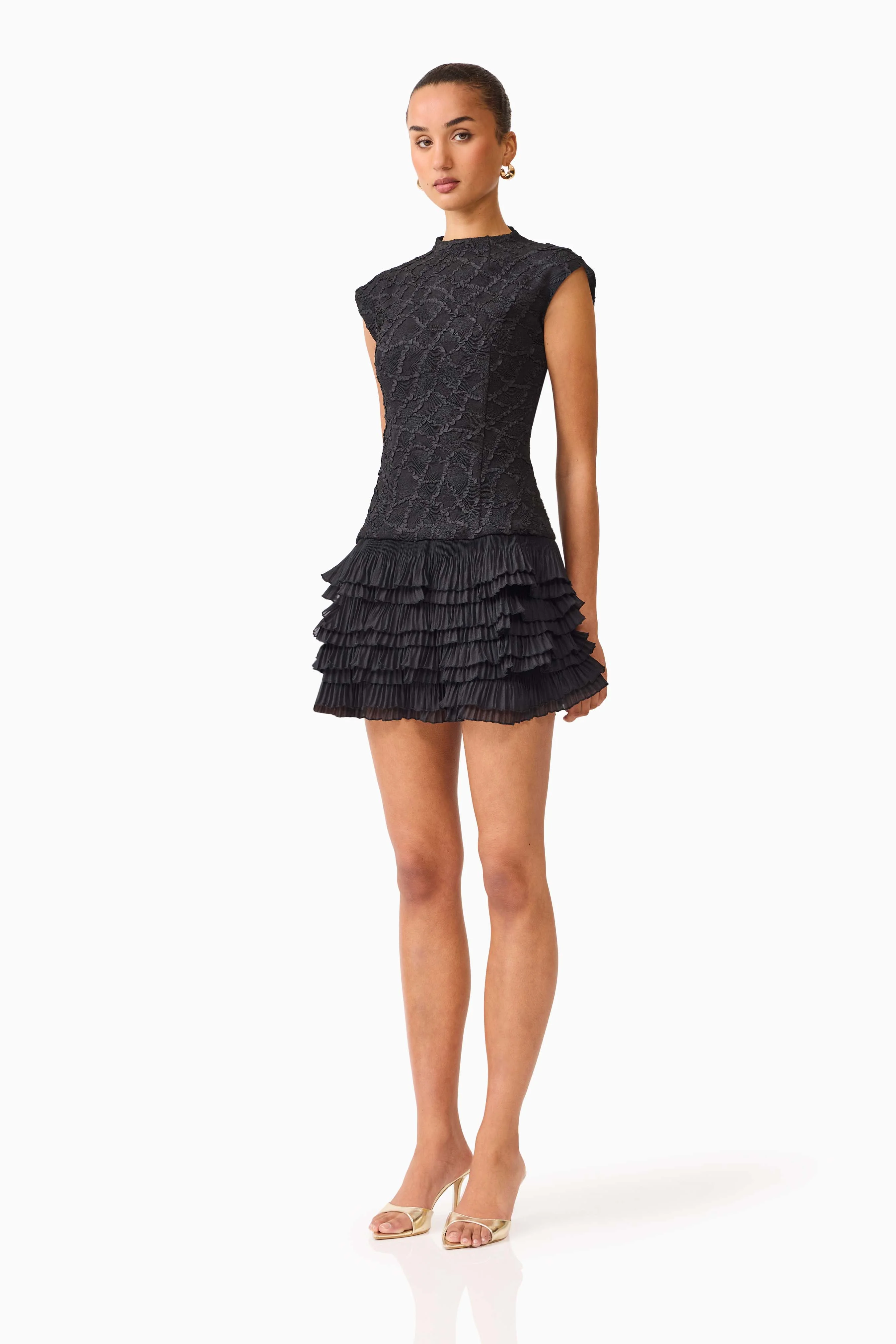 Elliatt Alexandra Tiered Mini Dress - Black - Image 6