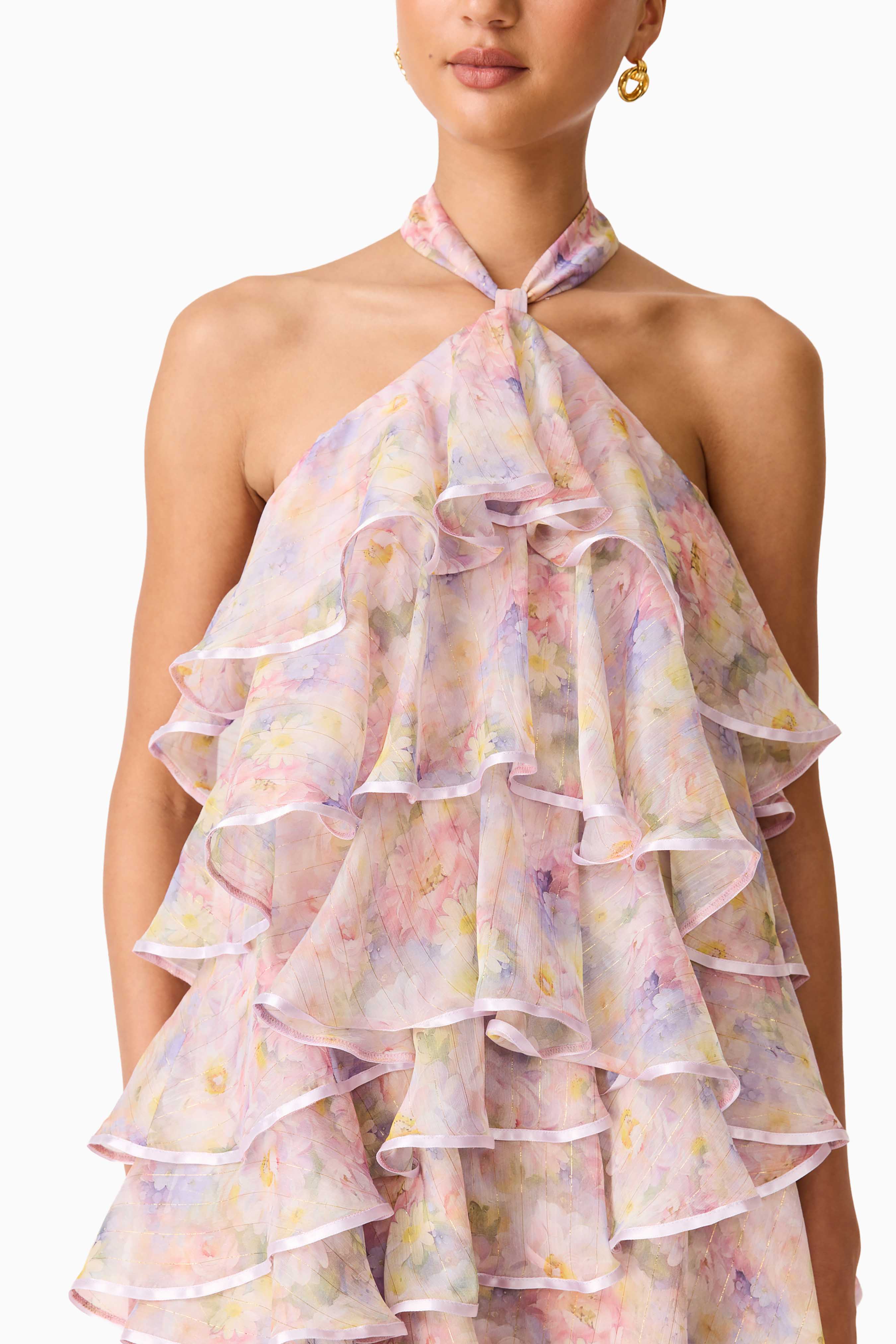 Elliatt Alindra Halterneck Maxi Dress - Floral Multi - Image 4