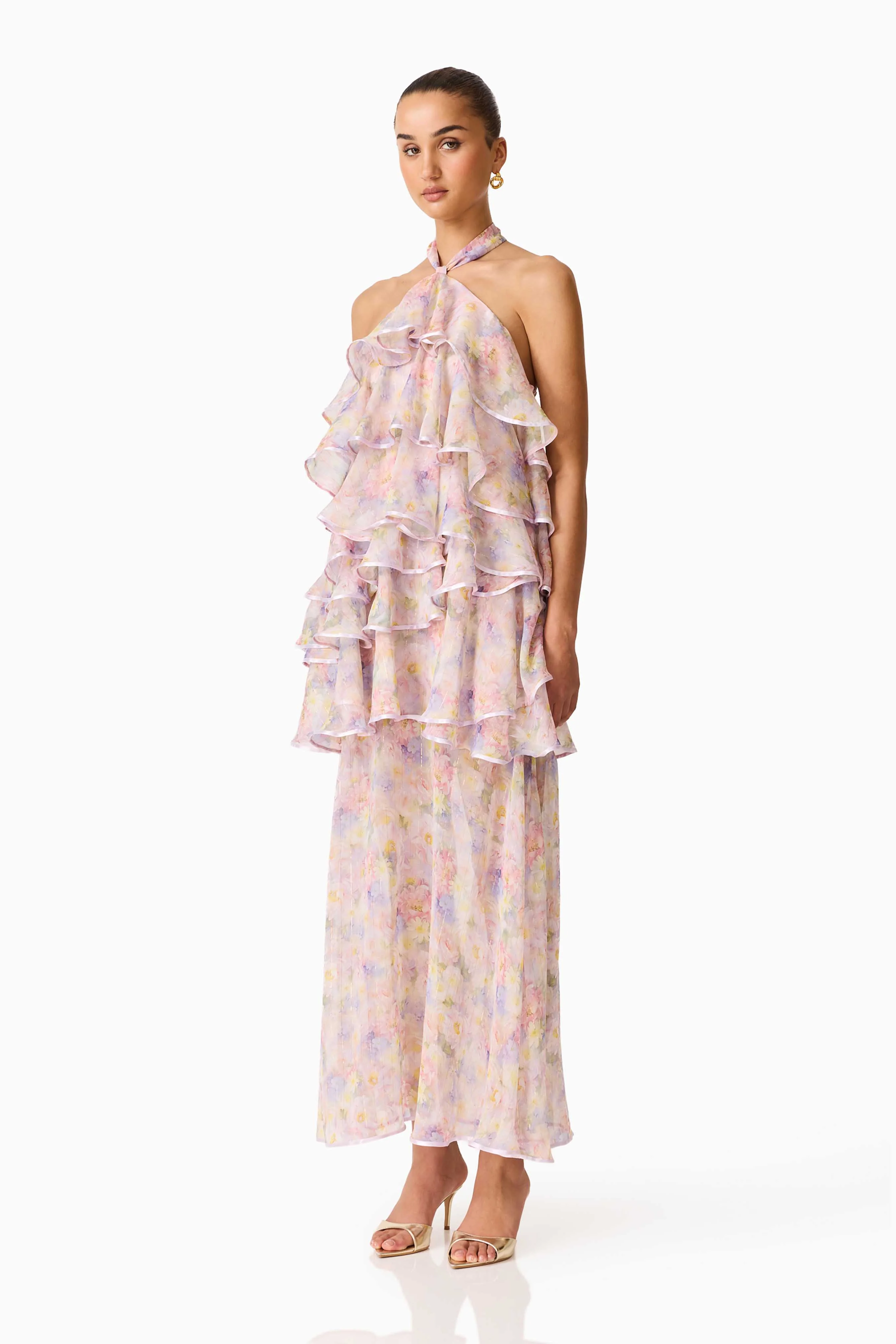 Elliatt Alindra Halterneck Maxi Dress - Floral Multi - Image 6