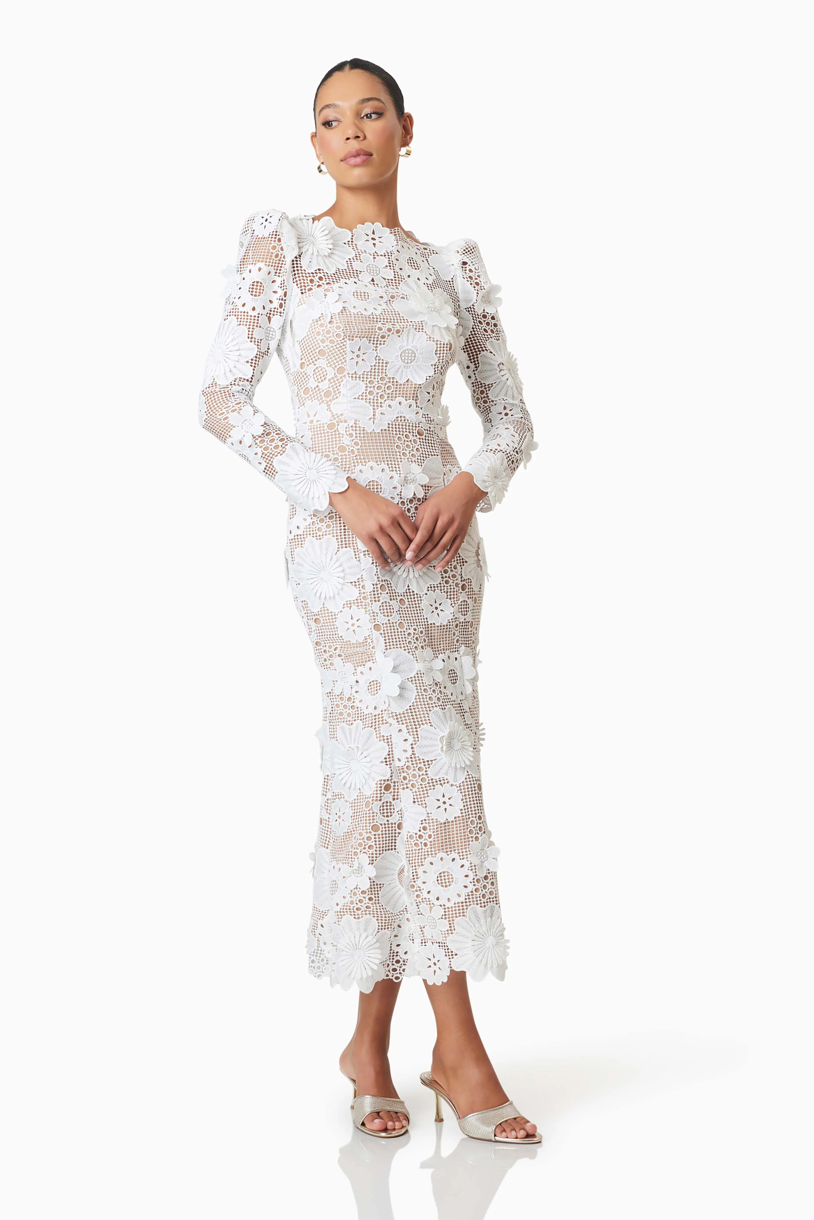 Elliatt Autumn Midi Dress - Ivory - Image 2