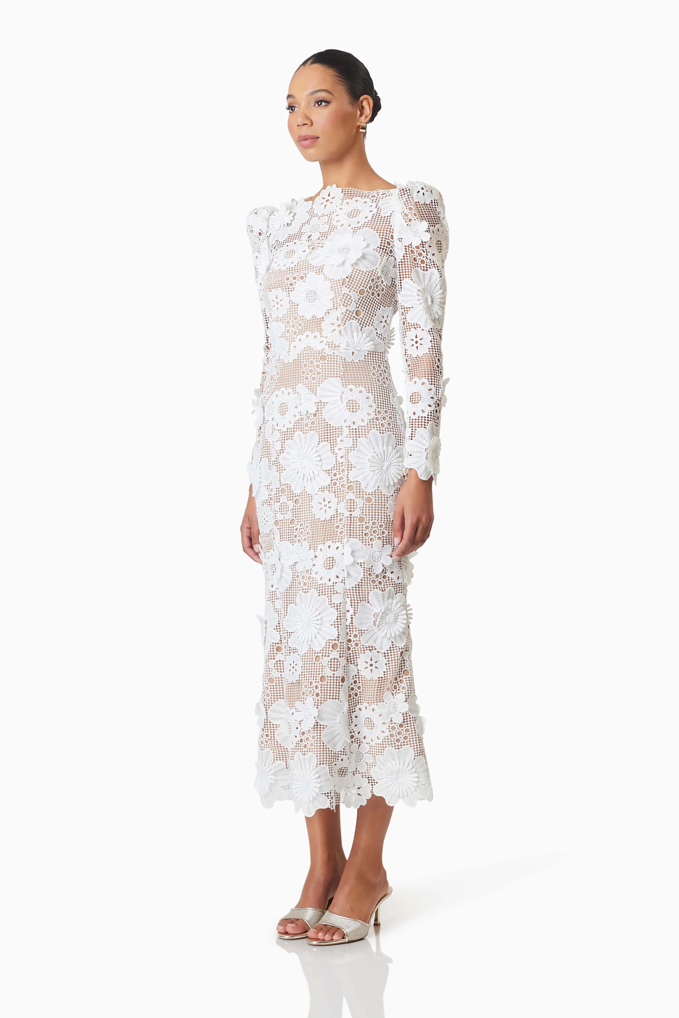 Elliatt Autumn Midi Dress - Ivory - Image 6