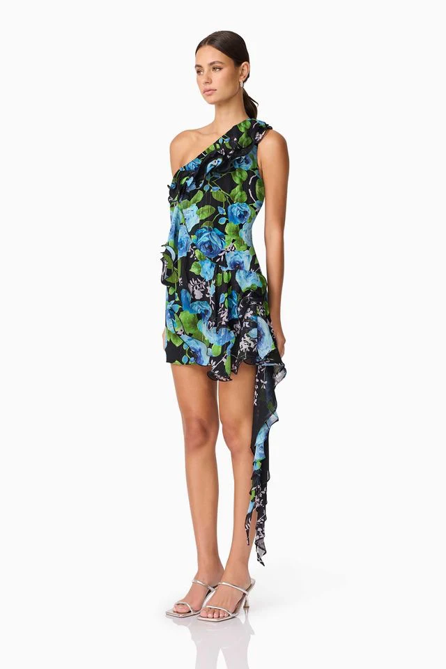 Elliatt Briony Mini Dress - Black Multi - Image 3