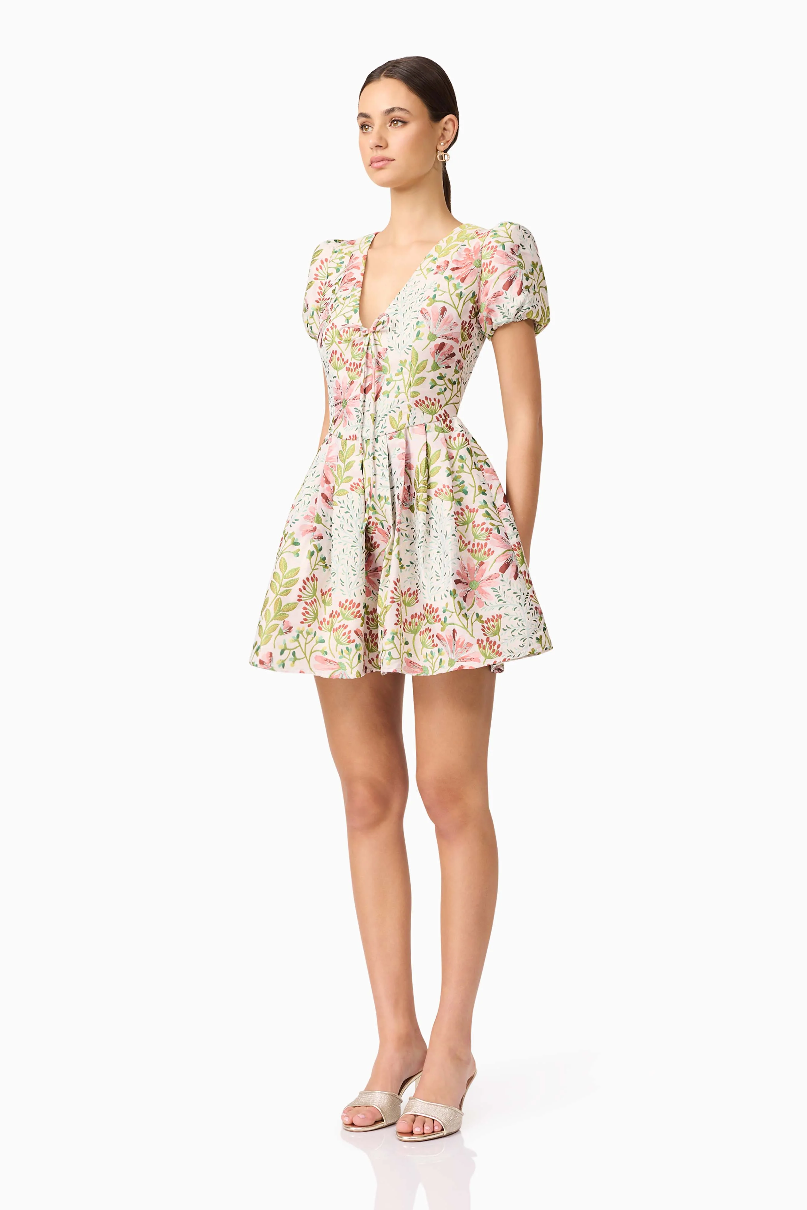 Elliatt Calaantha Puff Sleeve Mini Dress - Multi - Image 3