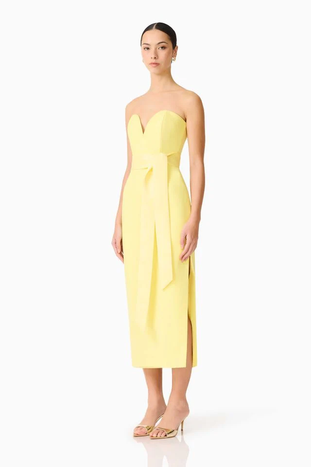 Elliatt Cara Sweatheart Strapless Gown - Yellow - Image 2