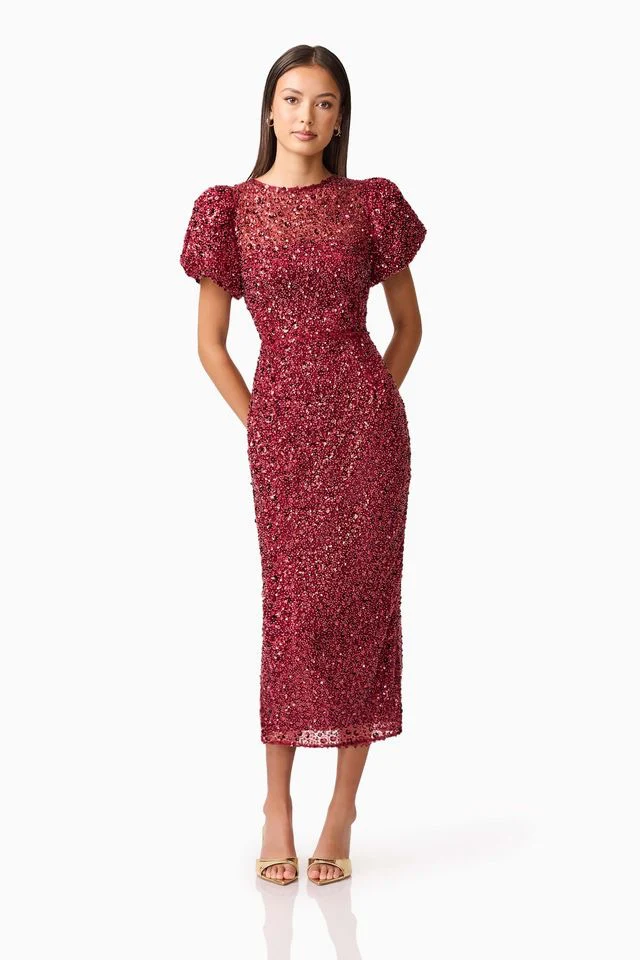 Elliatt Carmen Midi Dress - Berry - Image 3