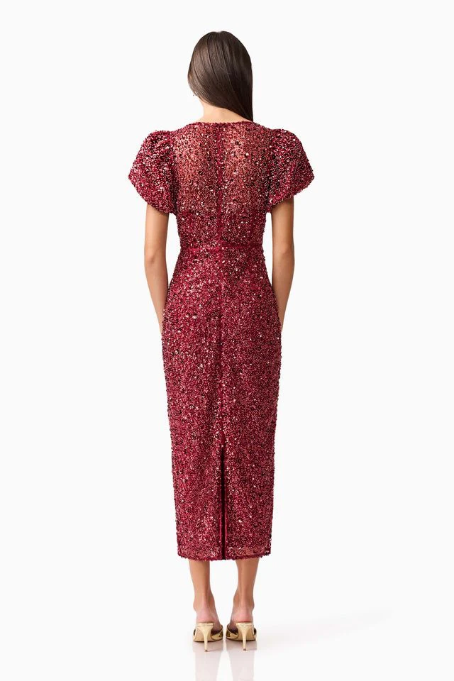 Elliatt Carmen Midi Dress - Berry - Image 7