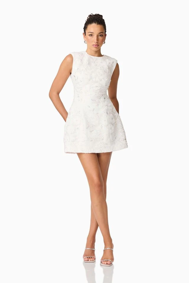 Elliatt Carol Tulip Mini Dress - White - Image 3