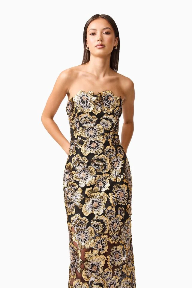 Elliatt Celeste Gown - Black Gold - Image 5