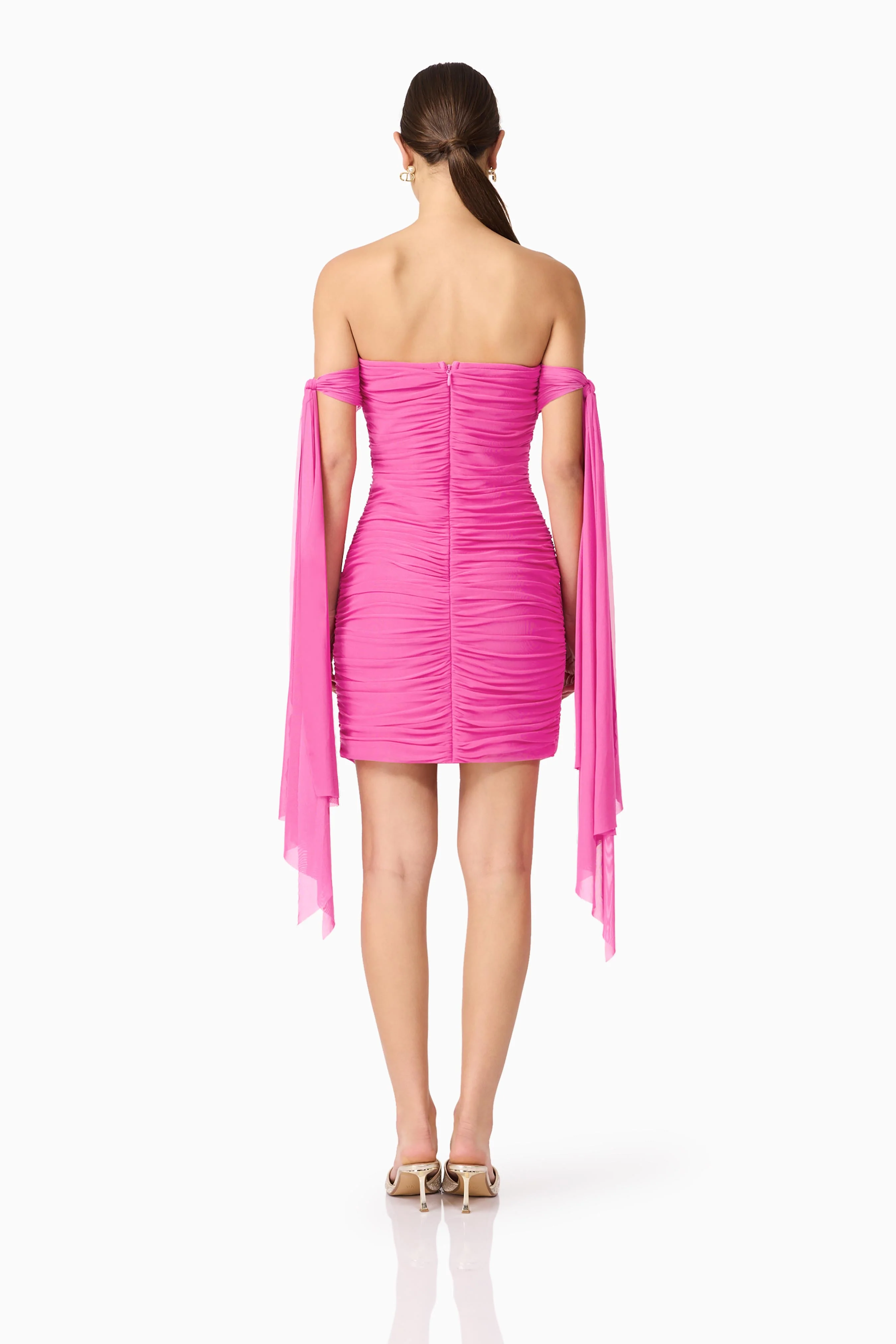Elliatt Celina Off Shoulder Mini Dress - Hot Pink - Image 4