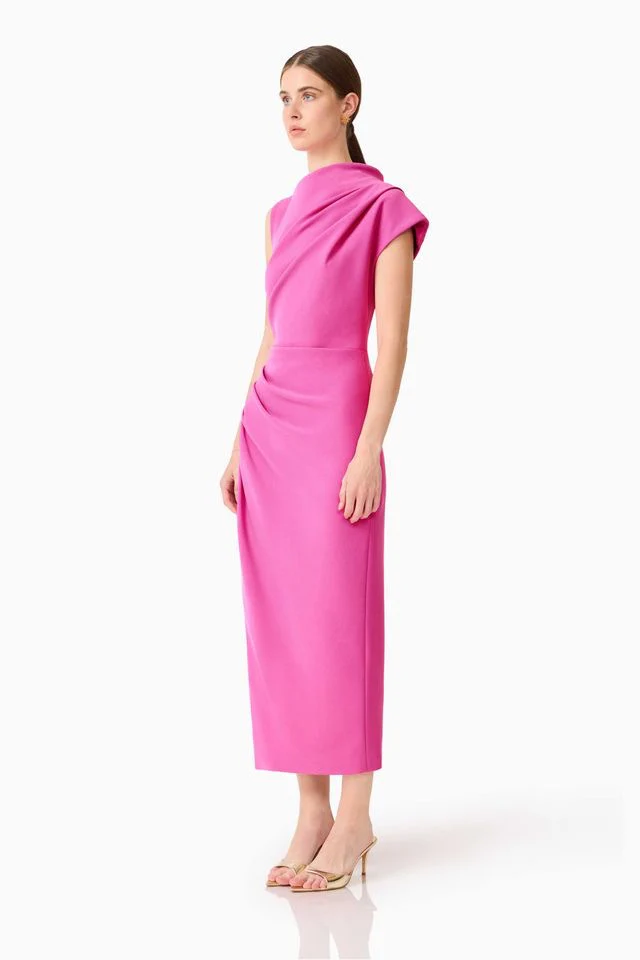Elliatt Chantal Asymmetrical Midi Dress - Pink - Image 2
