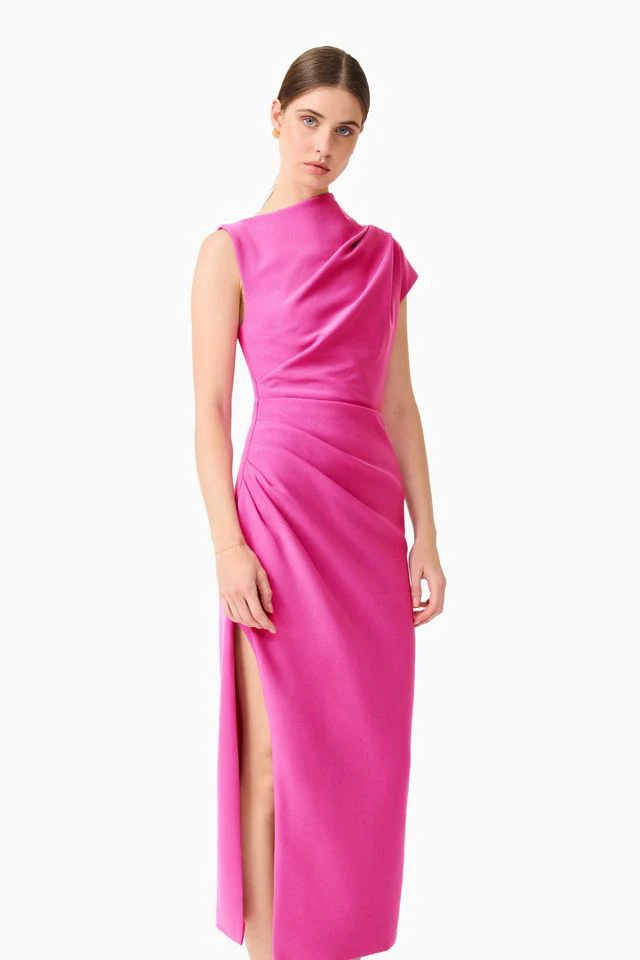Elliatt Chantal Asymmetrical Midi Dress - Pink - Image 3