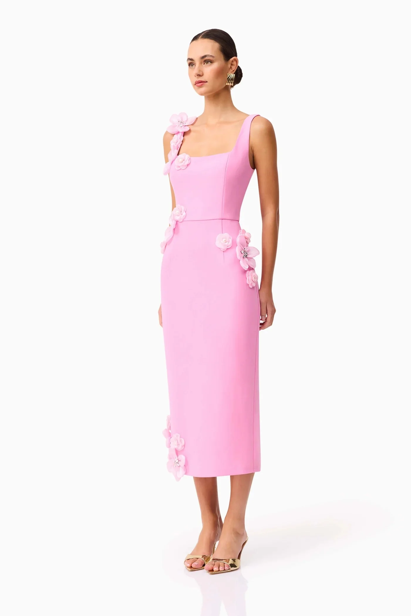Elliatt Chantelle 3D Midi Dress - Pink - Image 3