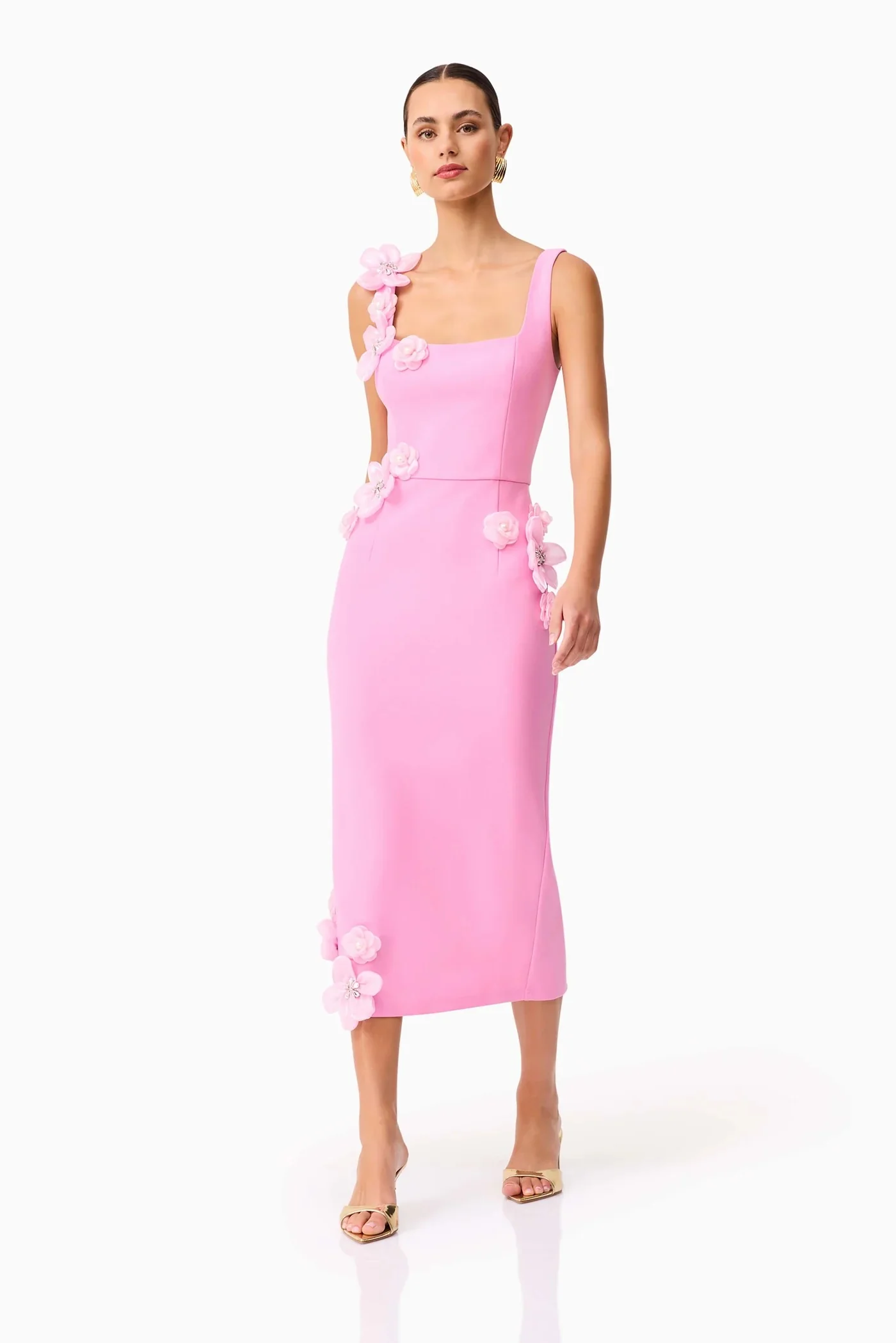 Elliatt Chantelle 3D Midi Dress - Pink - Image 4