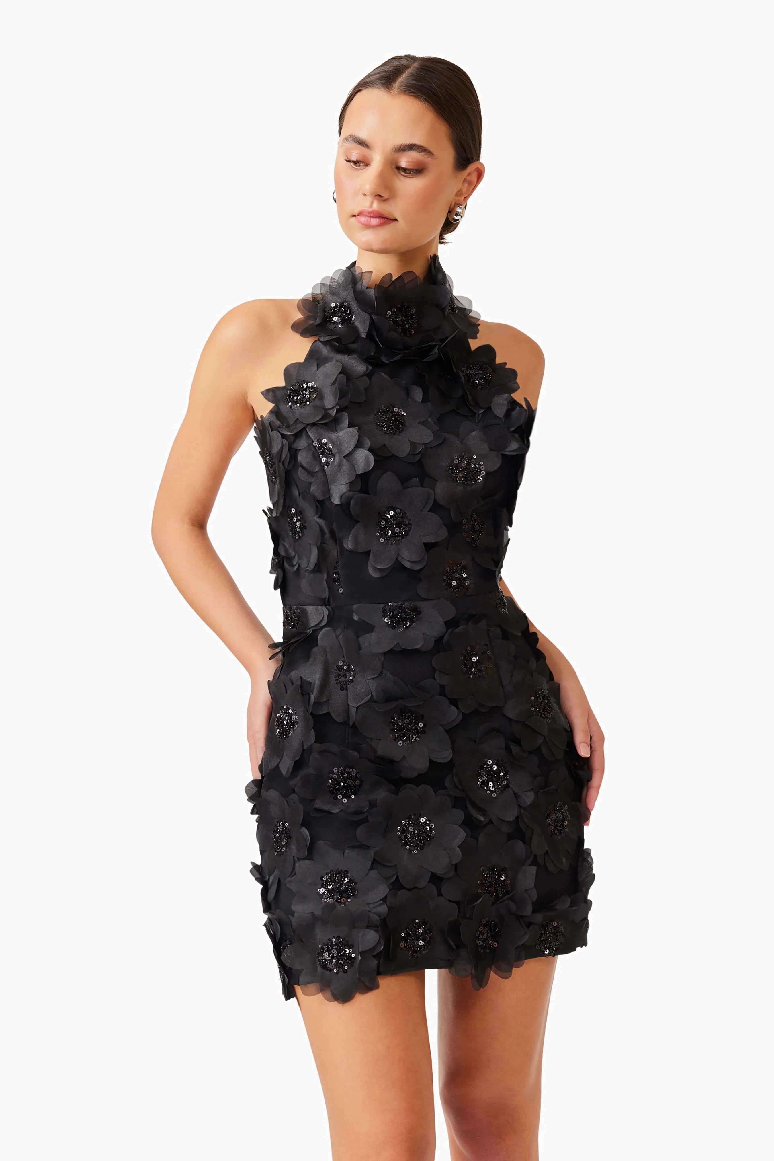 Elliatt Cherry Blossom Mini Dress - Black - Image 2