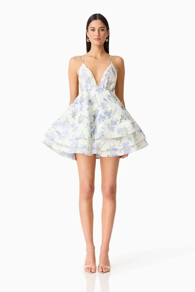 Elliatt Cleo Mini Dress - Ivory Floral Print