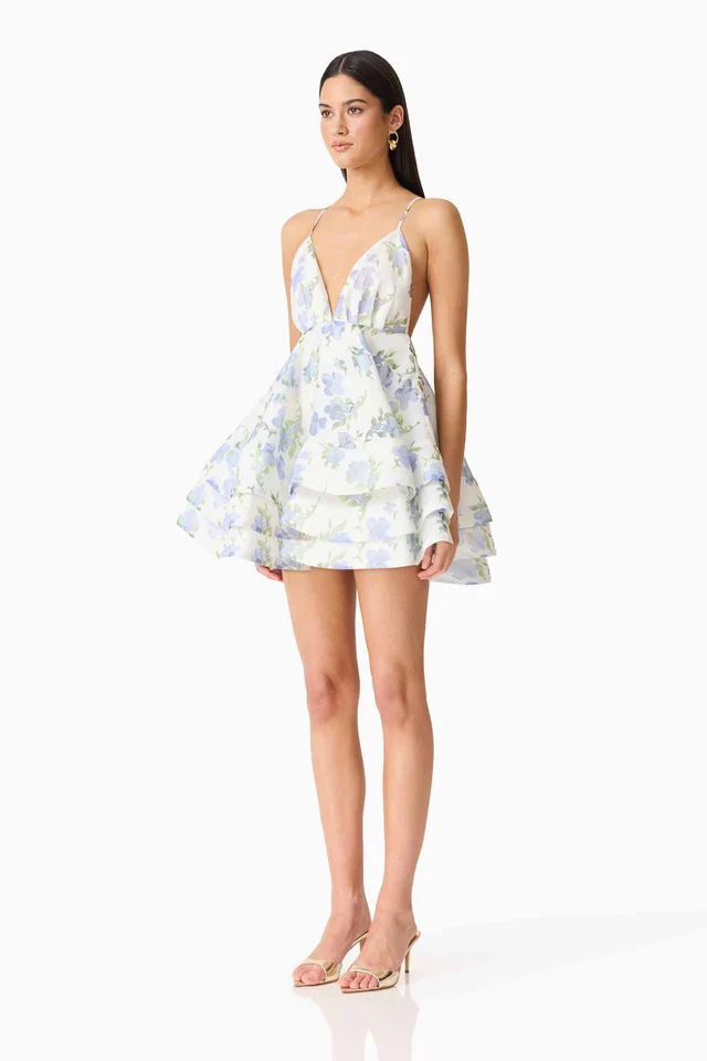 Elliatt Cleo Mini Dress - Ivory Floral Print - Image 4