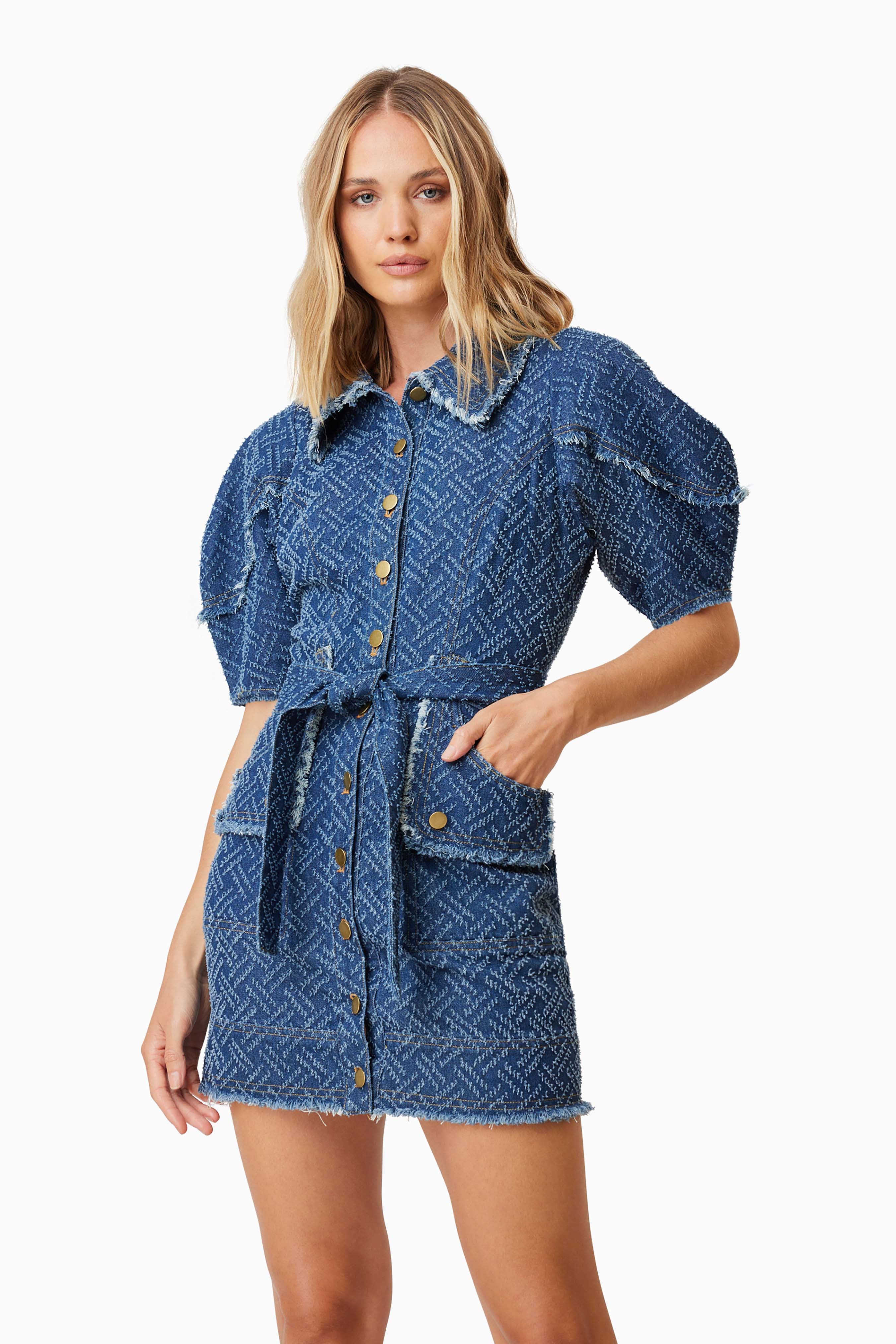 Elliatt Cora Denim Day Dress - Navy - Image 2