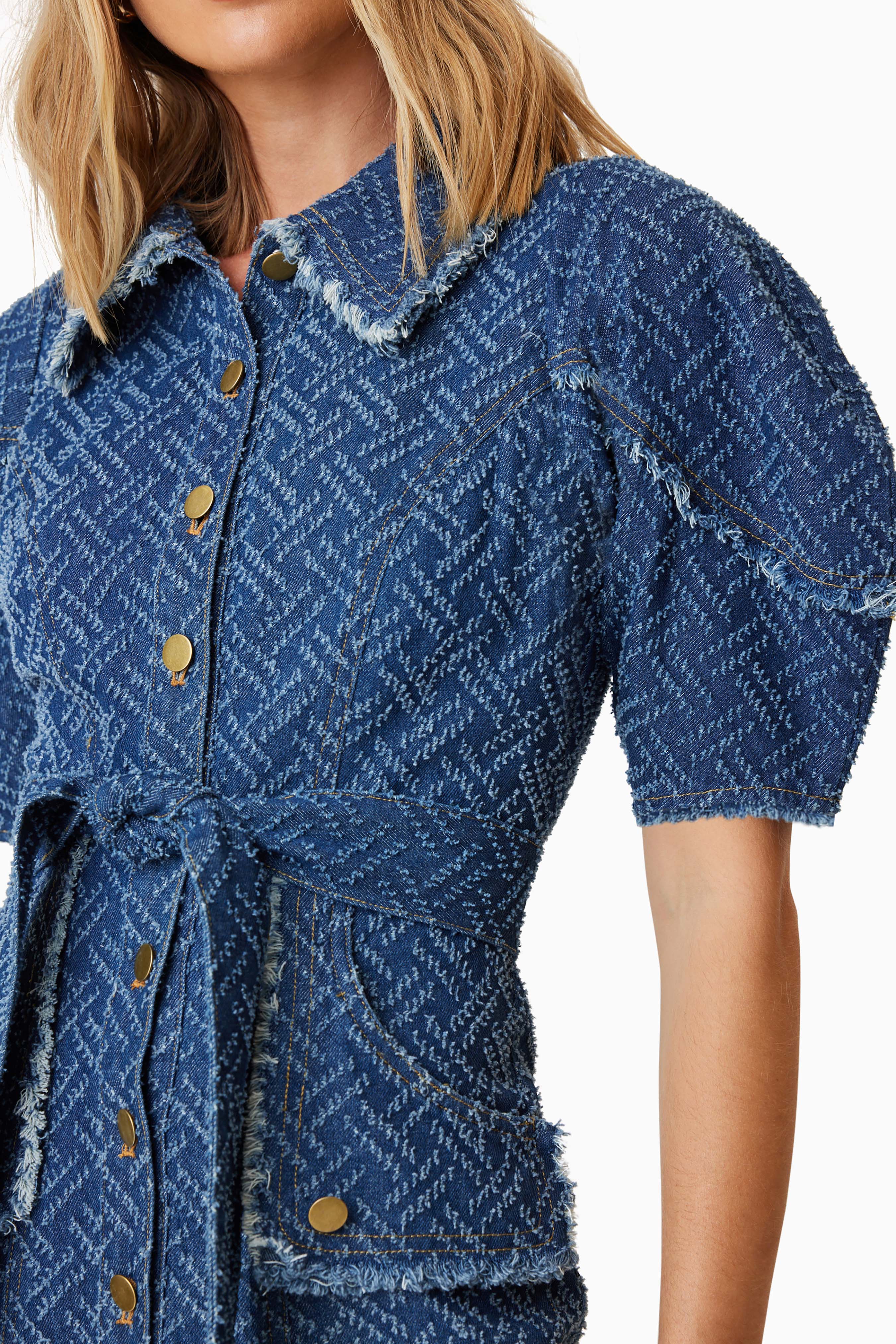 Elliatt Cora Denim Day Dress - Navy - Image 6