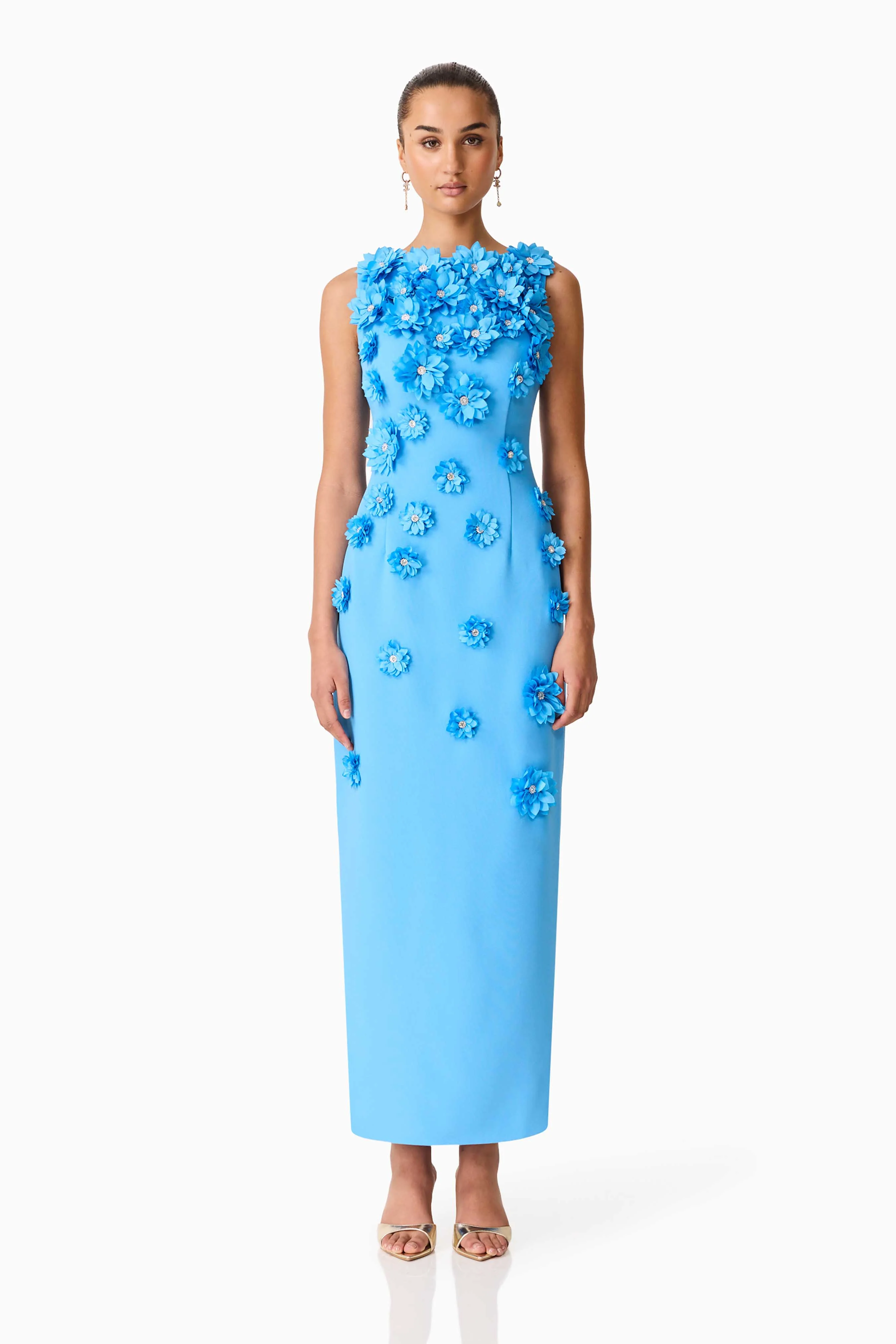 Elliatt Dali Floral Gown - Blue