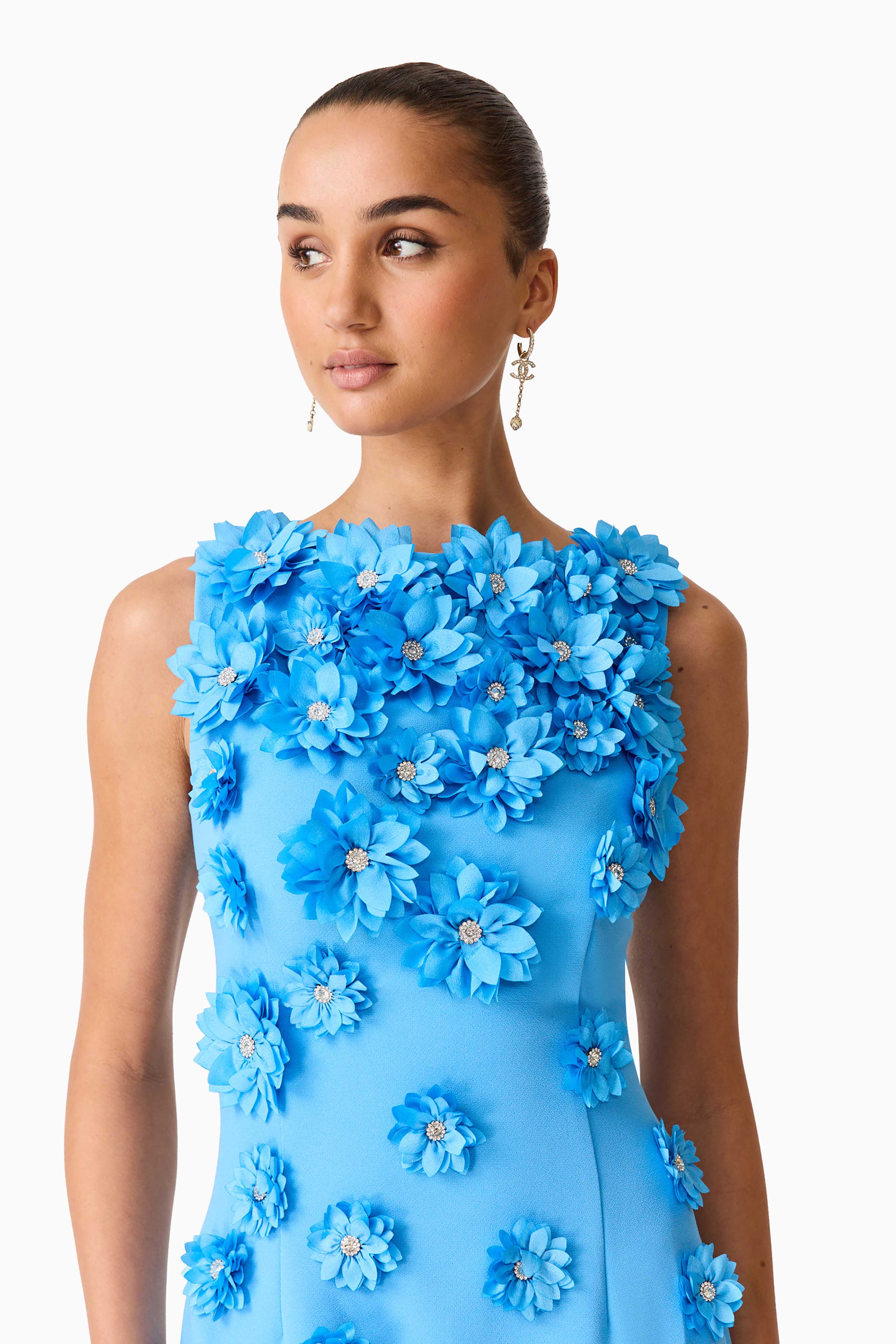 Elliatt Dali Floral Gown - Blue - Image 3