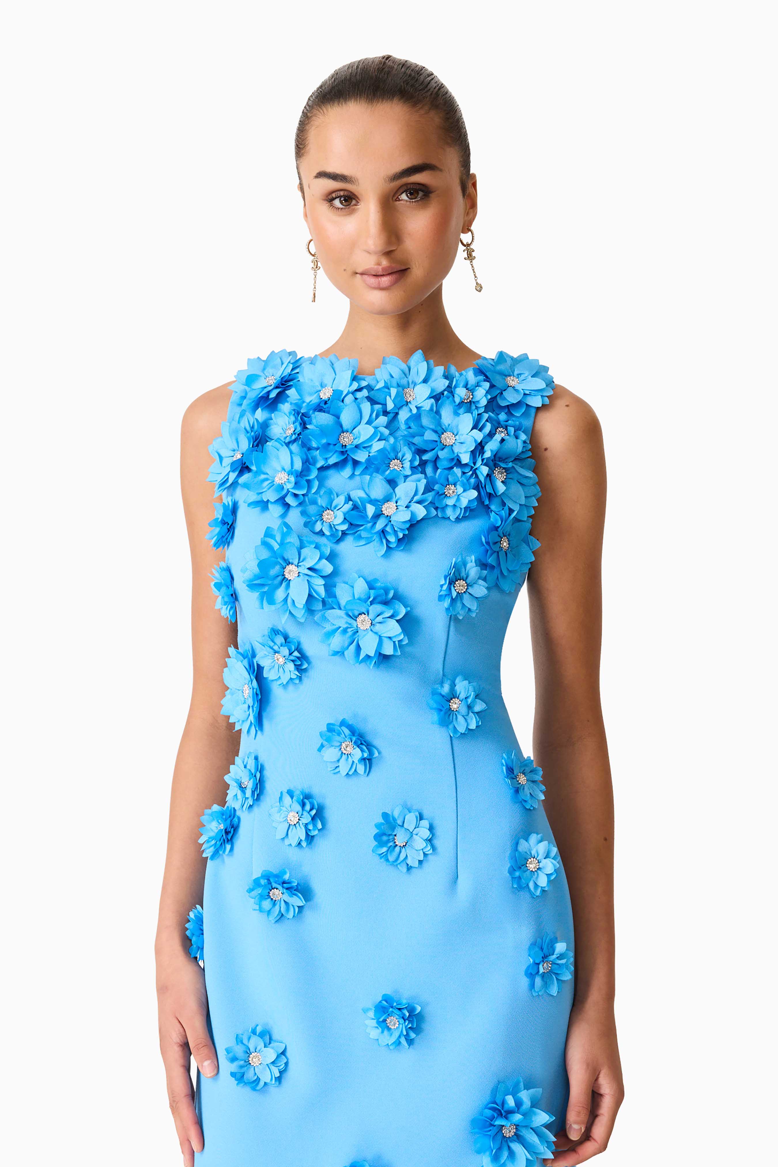 Elliatt Dali Floral Gown - Blue - Image 4