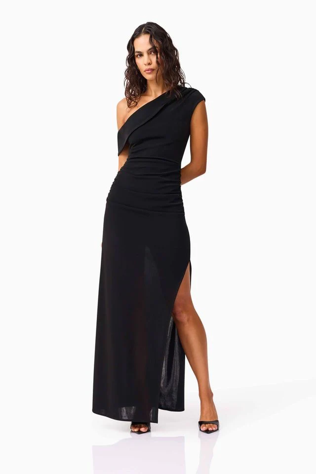 Elliatt Danica Asym Midi Dress - Black - Image 2