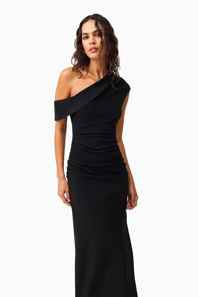 Elliatt Danica Asym Midi Dress - Black - Image 3
