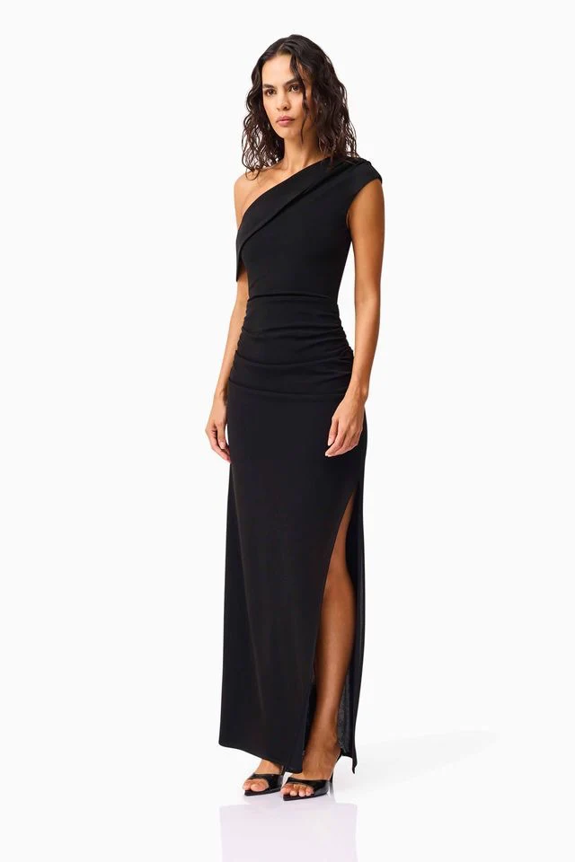 Elliatt Danica Asym Midi Dress - Black - Image 4