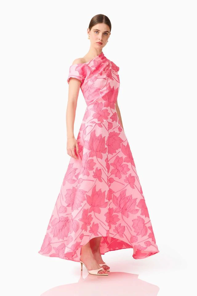 Elliatt Dionne Asymmetrical Maxi Gown - Pink - Image 3