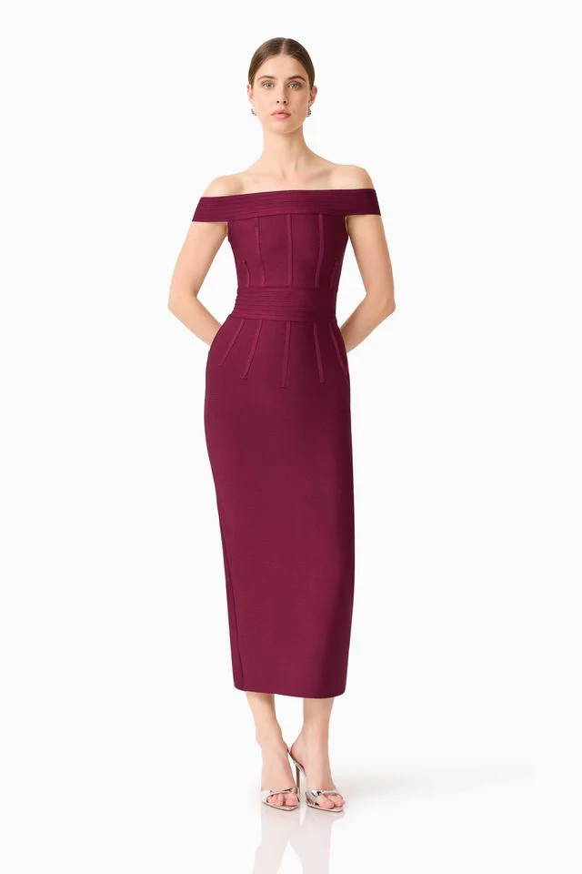 Elliatt Elena Strapless Gown - Plum Red - Image 2