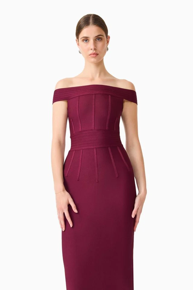 Elliatt Elena Strapless Gown - Plum Red - Image 4