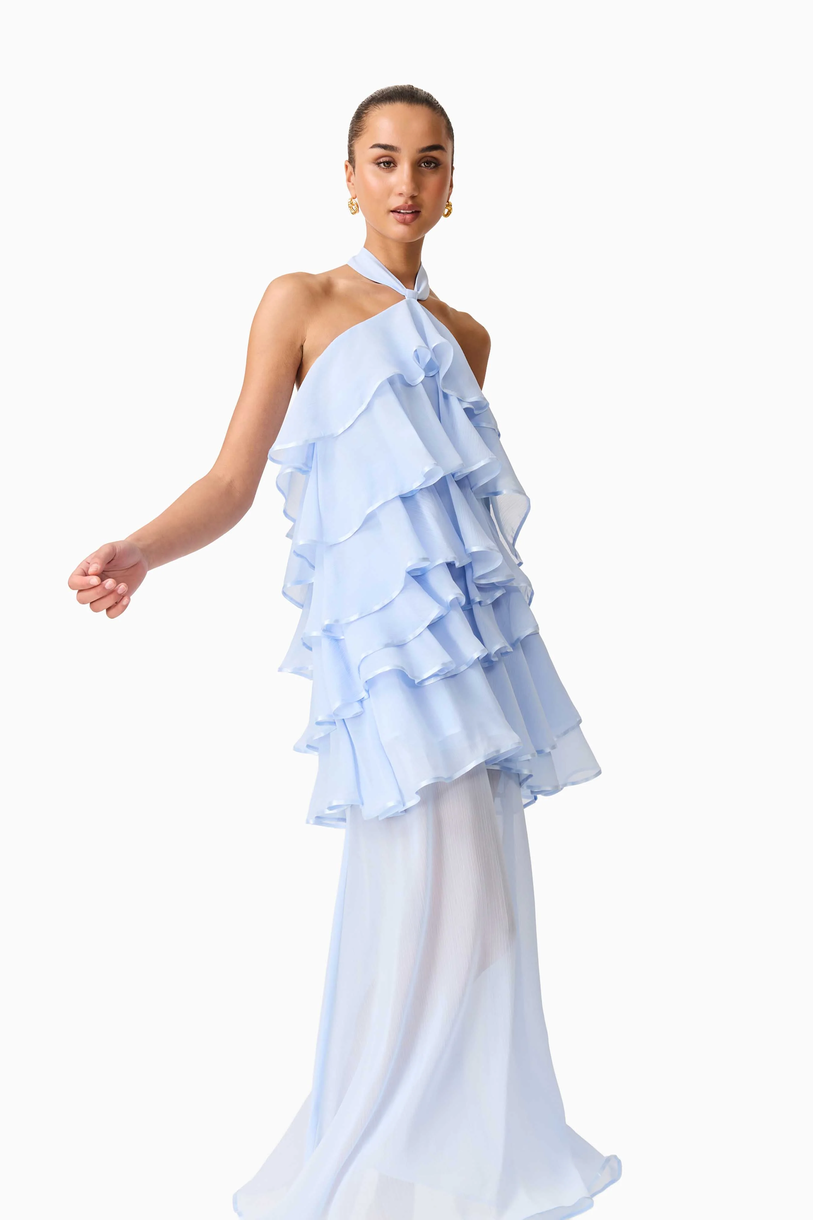 Elliatt Eliane Halterneck Maxi Dress - Blue - Image 2
