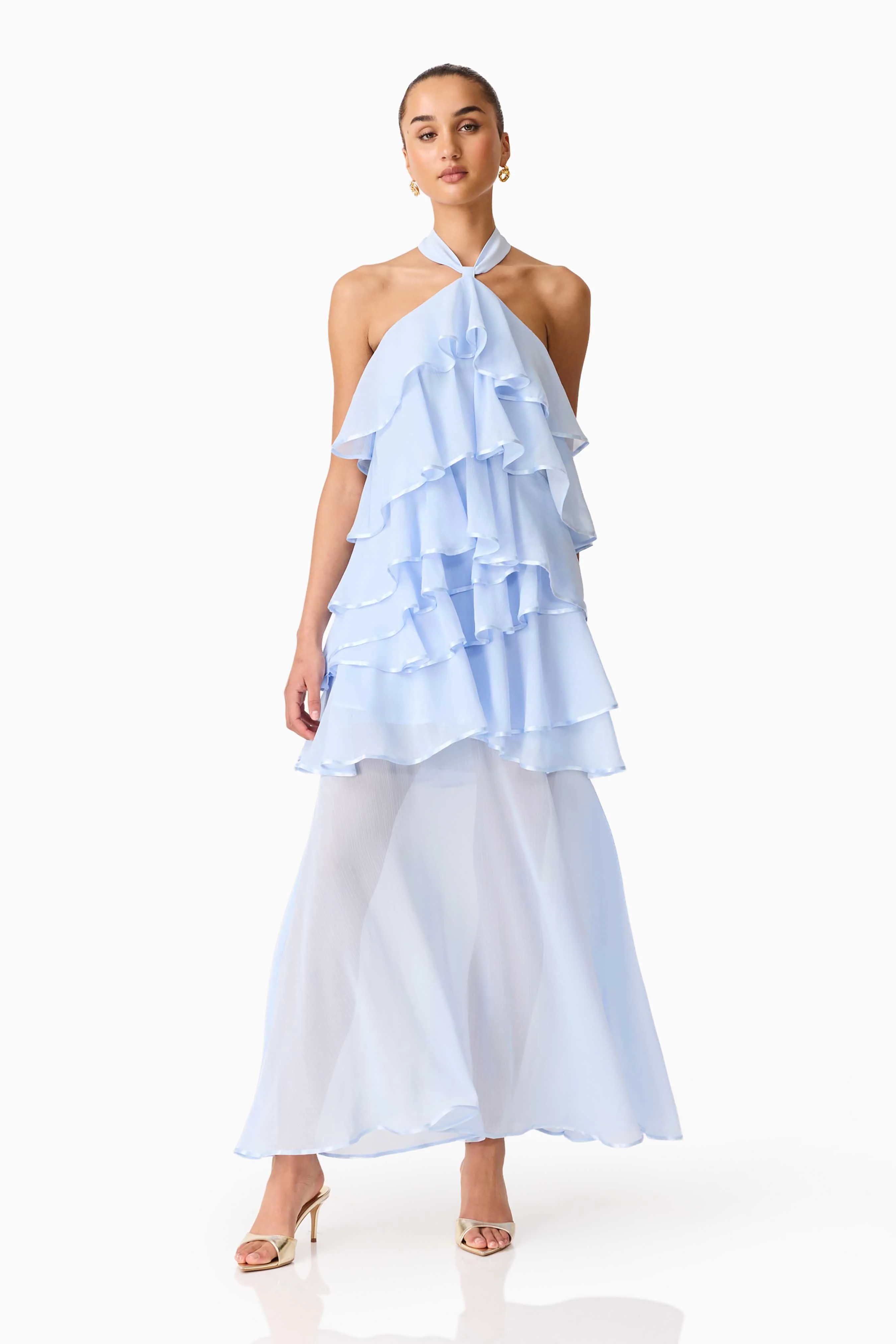 Elliatt Eliane Halterneck Maxi Dress - Blue - Image 5