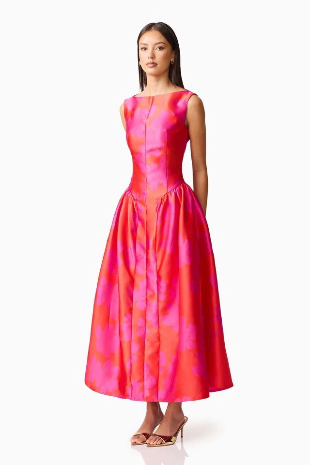 Elliatt Eloise Midi Dress - Red Fuchsia - Image 3