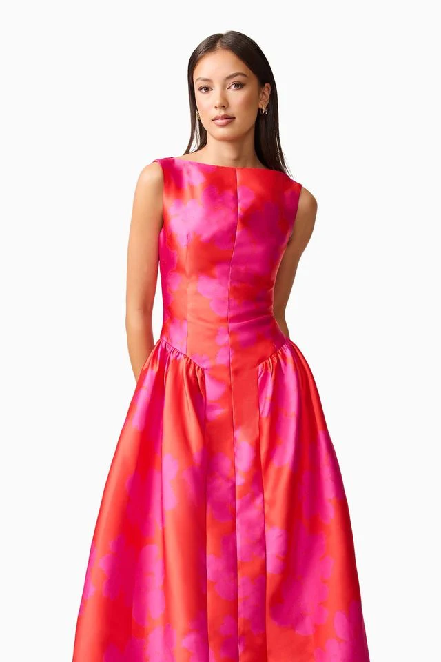 Elliatt Eloise Midi Dress - Red Fuchsia - Image 4