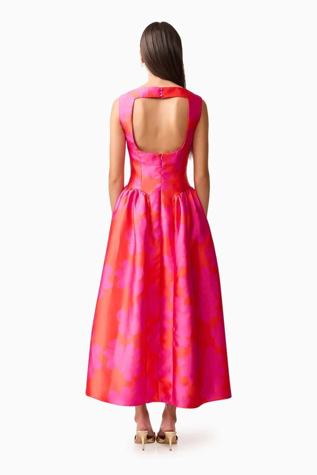 Elliatt Eloise Midi Dress - Red Fuchsia - Image 6