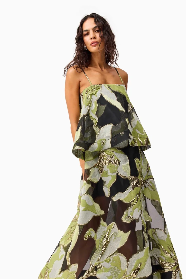 Elliatt Elysia Gown - Black & Green Floral - Image 5