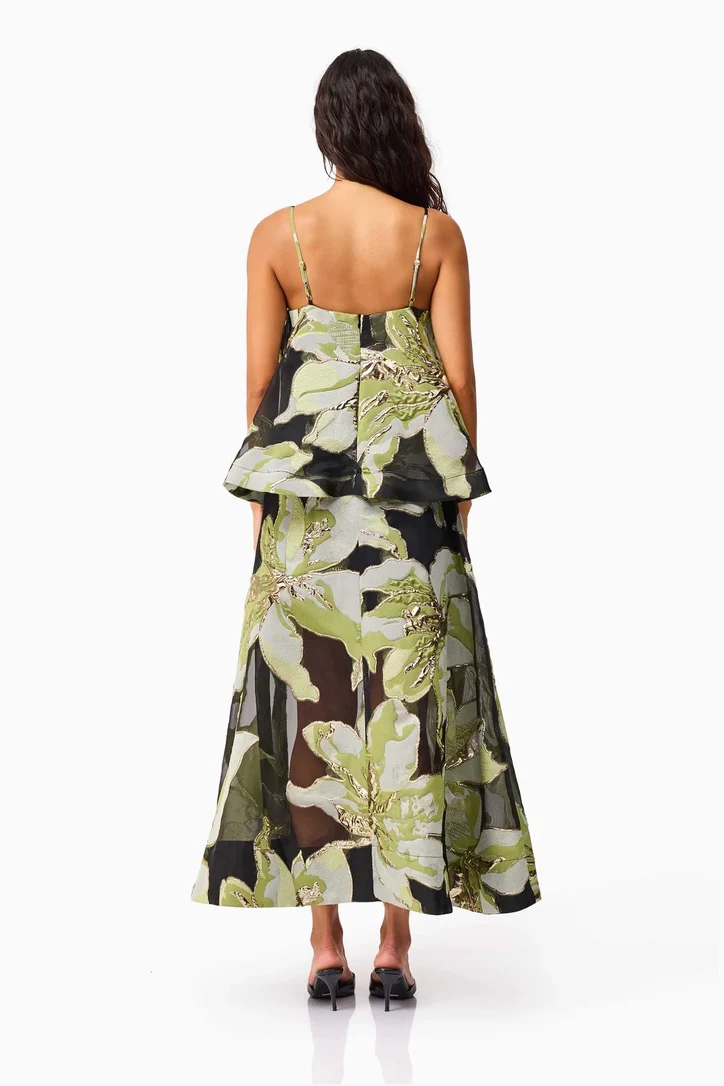 Elliatt Elysia Gown - Black & Green Floral - Image 7