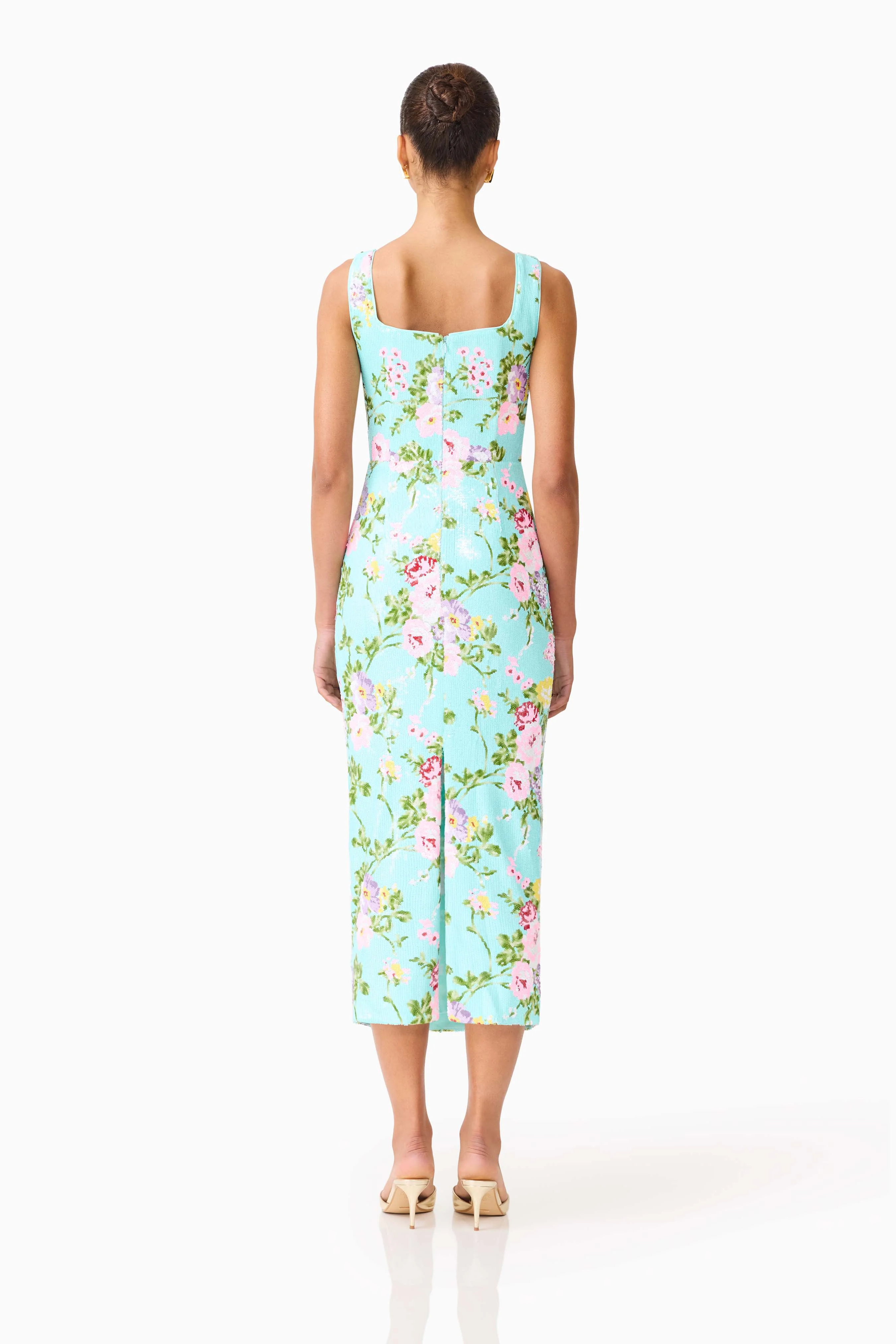 Elliatt Emmeline Square Neck Midi Dress - Mint Green - Image 4