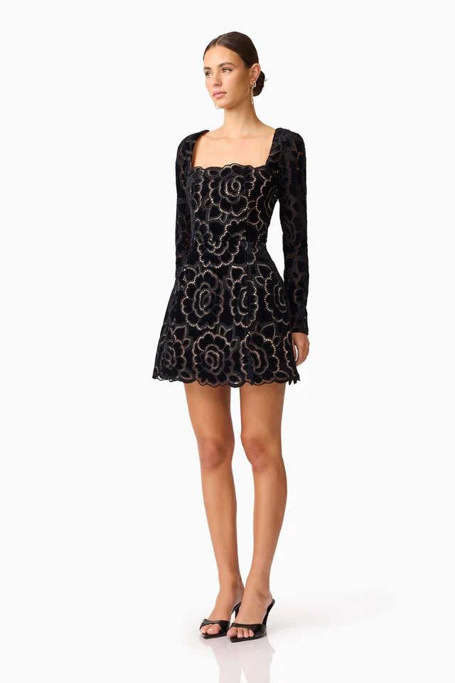 Elliatt Eris Long Sleeve Mini Dress - Black - Image 3