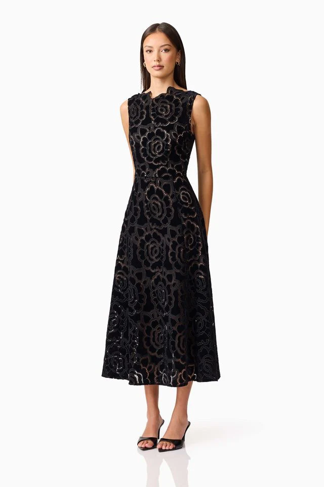 Elliatt Eris Midi Dress - Black - Image 3
