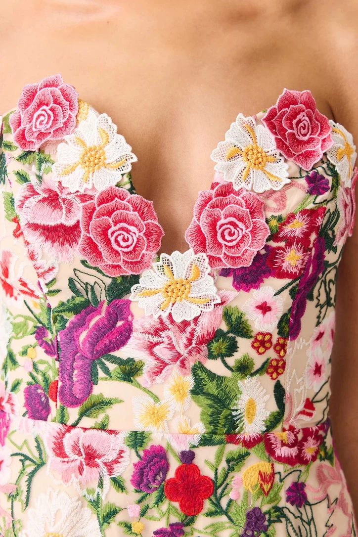 Elliatt Flora Gown - Nude Multi Floral - Image 5