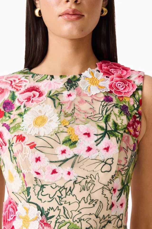 Elliatt Flora Mini Dress - Nude Multi Floral - Image 7