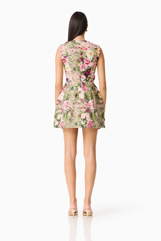 Elliatt Flora Mini Dress - Nude Multi Floral - Image 8
