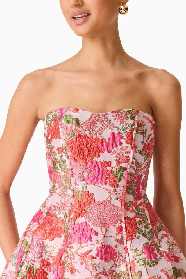 Elliatt Floralie Strapless Mini Dress - Pink Floral - Image 5